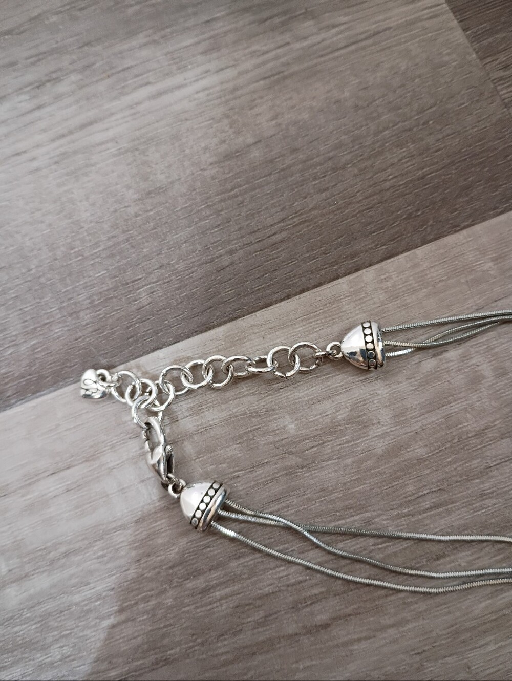 BRIGHTON 'Eve's Delight Short Leaf' Necklace Crystals Silver Plate 2-Strand 18" - Picture 6 of 7